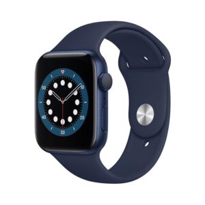 ساعت هوشمند اپل واچ سری 6 مدل 44mm Blue Aluminum Case با بند سرمه ای اسپورتی