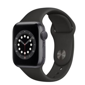 ساعت هوشمند اپل واچ سری 6 مدل 40mm Space Gray Aluminum Case با بند مشکی اسپورتی