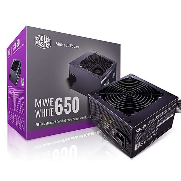 منبع تغذیه کامپیوتر کولرمستر مدل MWE 650W WHITE 230V V2 80Plus