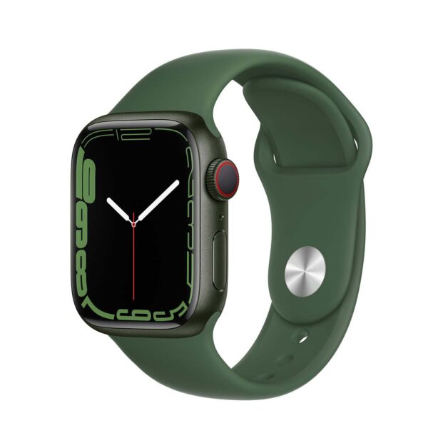 ساعت هوشمند اپل سری 7 آلومینیوم سبز با بند اسپرت سیلیکون سبز 45 میلی متری