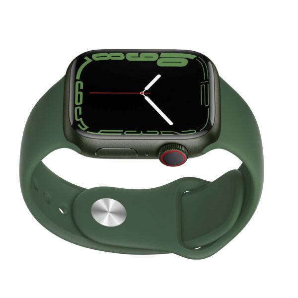 ساعت هوشمند اپل سری 7 آلومینیوم سبز با بند اسپرت سیلیکون سبز 45 میلی متری
