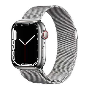 ساعت هوشمند اپل واچ سری 7 استیل نقره ای 41 میلیمتری با بند Silver Milanese Loop