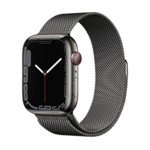 ساعت هوشمند اپل واچ سری 7 استیل خاکستری 45 میلیمتری با بند Graphite Milanese Loop