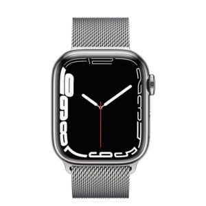 ساعت هوشمند اپل واچ سری 7 استیل نقره ای 45 میلیمتری با بند Silver Milanese Loop