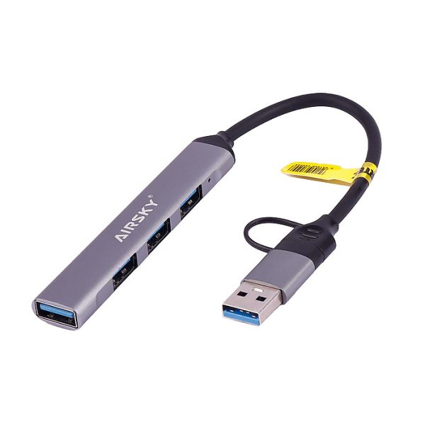 هاب و رم ریدر Ifortech Airsky HC-77 Type-C USB3.0 4Port