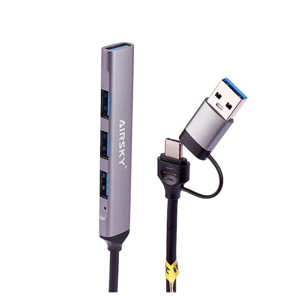 هاب و رم ریدر Ifortech Airsky HC-77 Type-C USB3.0 4Port