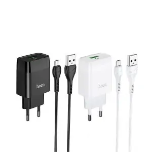 شارژر دیواری هوکو c72q به همراه کابل تبدیل USB-C