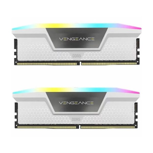 رم دسکتاپ کورسیر VENGEANCE RGB White DDR5 دو کاناله 6000 مگاهرتز CL40 ظرفیت 64 گیگابایت